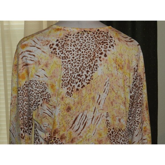 Joseph A, size 2X stretch blend artsy animal print top plus size women's - Picture 6 of 6